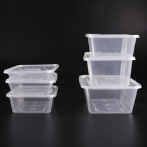 Disposable lunch box packing box takeaway food box plastic transparent bowl bento box thick rectangular lunch box with lid
