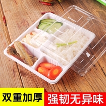 High-end disposable lunch box two three four five grid lunch box rectangular plastic lunch box fast food takeaway rice packing box