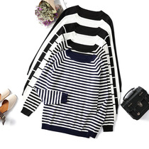 2022 Autumn Winter Long Sleeve Striped Pullover Women Sweate