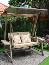 Swing outdoor courtyard balcony home rocking chair double hanging chair outdoor rainproof solar iron cast aluminum swing