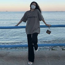 Online Red Sports Suit Womens Summer Loose Korean version Lean Fashion Foreign Air Short Sleeve Long Pants Casual two sets of students