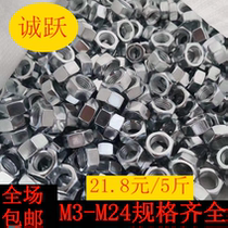 4 8 level national standard galvanized nut screw cap hexagonal nut screw mother M3M4M5M6m8m10m12m14M16m18
