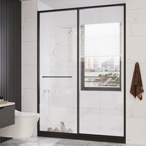 One-type shower room partition extremely narrow frame bathroom toilet glass moving door dry and wet separation shower bath shower