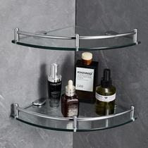 Bathroom glass triangle bathroom wall hanging open-hole shower corner bathroom shower with whole copper