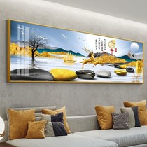 Living room decoration painting modern minimalist bedside painting sofa Background wall hanging painting New Chinese landscape painting crystal porcelain inlaid drill drawing