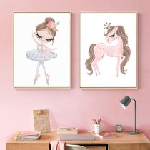 Children Room Decoration Painting Bedroom Wall Cartoon Girl Room Hanging Painting Kids Kids Pink Teenage Mural