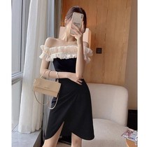 The undershirt temperament skirt in a shoulder small gown can normally wear Herbenwind name Yuanyuan Birthday Party Legit Evening Gift