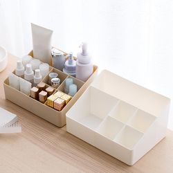 6 Grids Table Makeup Organizer Cosmetic Storage Box Case Bru