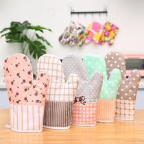 Thermal insulation gloves High temperature resistant anti-burn thickened anti-heat oven Special microwave oven baking tool kitchen Home