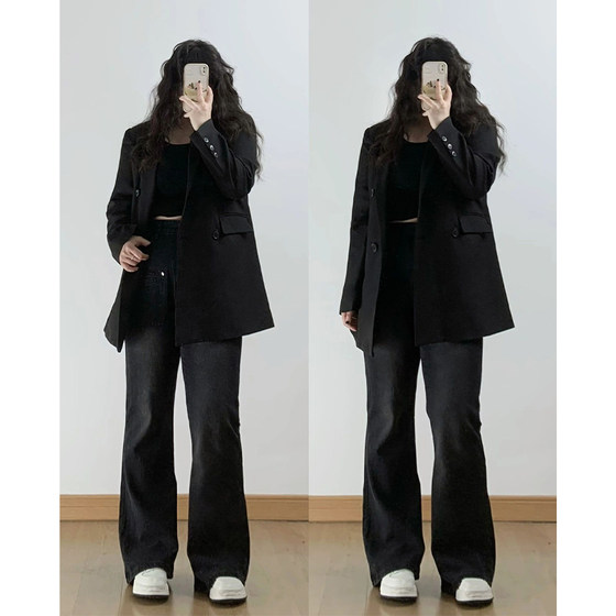 300*0.5kg fat mm large size loose straight jeans for women's spring and autumn slightly fat women's pants black slim flared pants
300*0.5kg fat mm large size loose straight jeans for women's spring and autumn slightly fat women's pants black slim flared pants