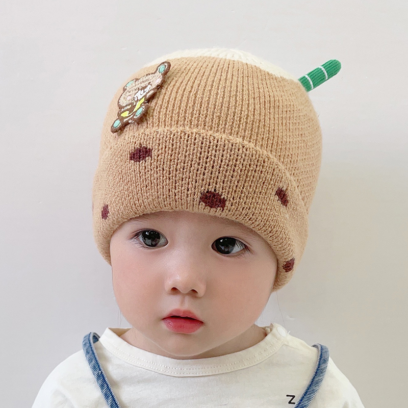 Baby Hat Winter Baby Boy Earflaps Woolen Hat Autumn and Winter Infant Cute Newborn Warm Knitted Hat