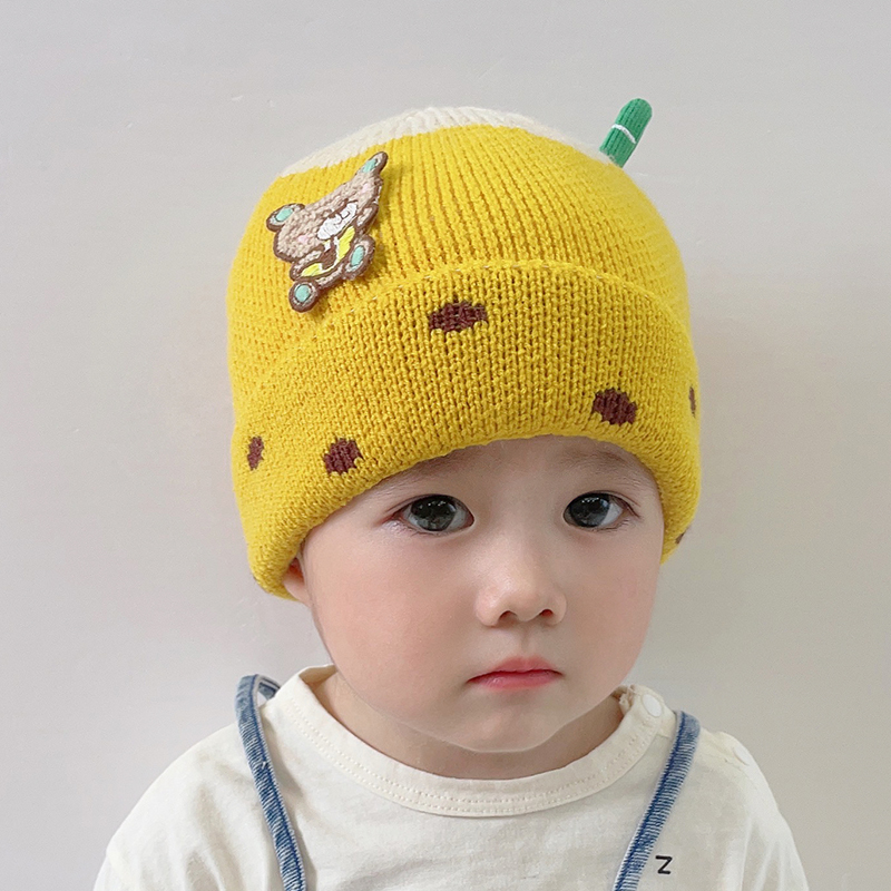 Baby Hat Winter Baby Boy Earflaps Woolen Hat Autumn and Winter Infant Cute Newborn Warm Knitted Hat