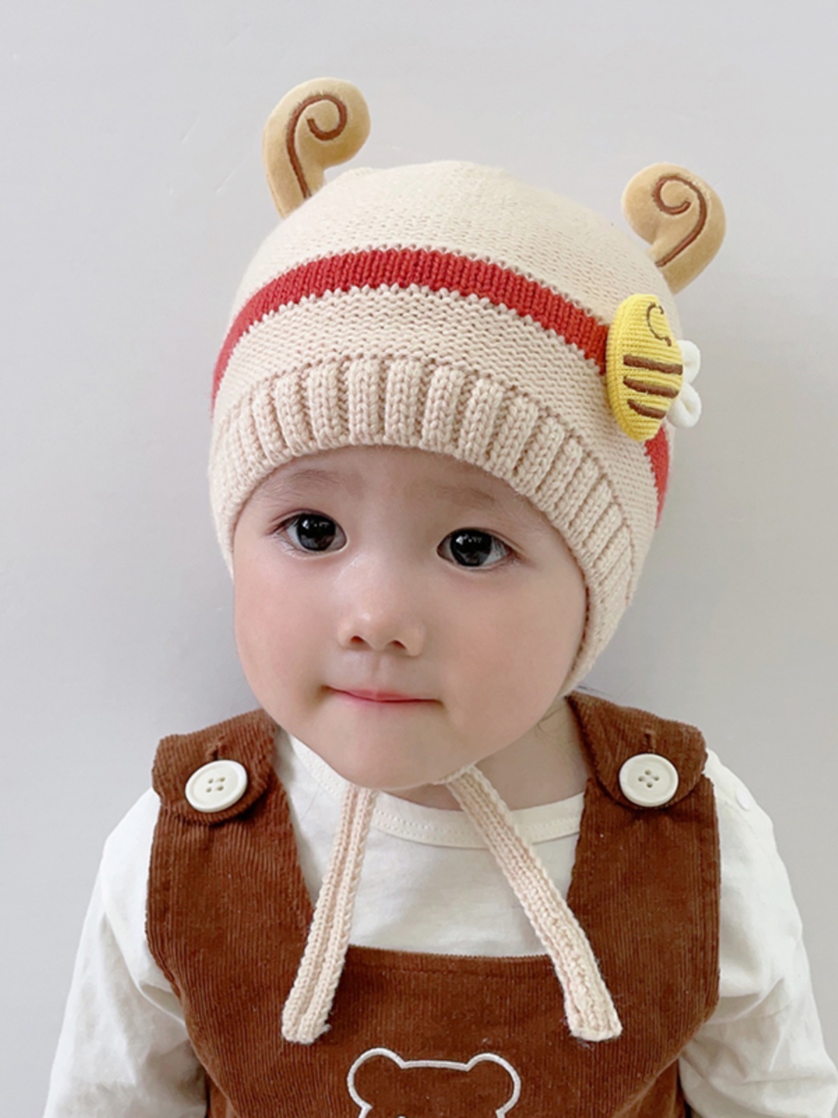 Baby Hat Autumn and Winter Korean Style Baby Boy Cute Earflaps Knitted Hat Girl Children Winter Warm Wool Hat