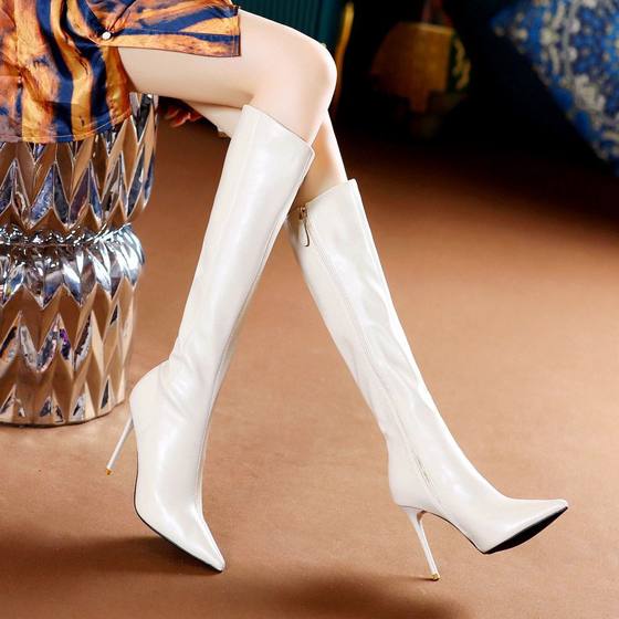 Over-knee long pure and pointed fashion boots in 2024 new internet celebrity style stiletto fairy style and versatile style Over-knee long pure and pointed fashion boots in 2024 new internet celebrity style stiletto fairy style and versatile style