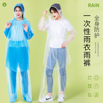 Disposable raincoat and thick connecting suit outdoor drift adult children portable whole body protective waterclothes