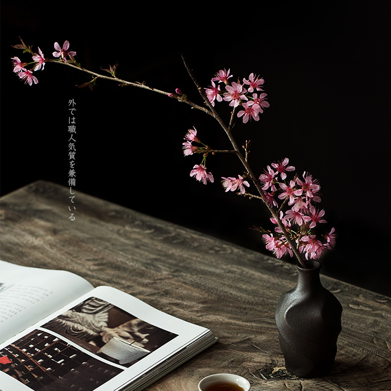 Zen coarse TaoHua device mini floret bottle home furnishing articles sitting room adornment flowers fine expressions using bottle tea tea accessories