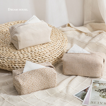 Japanese simple wabi-sabi style cotton and linen fabric Nordic B&B tissue box tissue set paper box tissue bag tissue bag