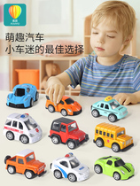 Childrens Car Toy Boys Baby Yi Yi Mini City Police Alloy Backback Roadster Model 1-2 years old 3