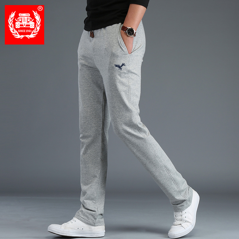 New men's autumn thin sweatpants men's pants elastic pants knitted loose straight tube breathable casual trousers