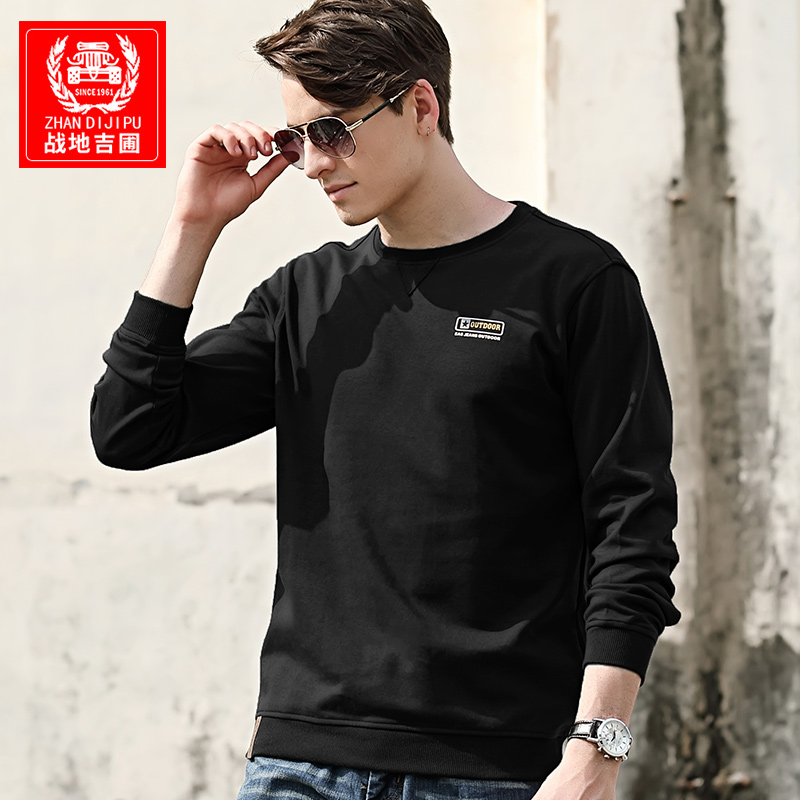 New round collar thick cotton T male round collar spring autumn season new round collar cover head clothes for men's thick and comfortable blouses jacket