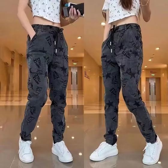 Elastic waisted elastic workwear jeans for men, plus size casual small straight leg harem pants, thin and durable work pants for men Elastic waisted elastic workwear jeans for men, plus size casual small straight leg harem pants, thin and durable work pants for men