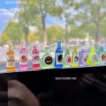 Car center console decoration villain cute small fresh wine bottle car rearview mirror decoration car decoration
