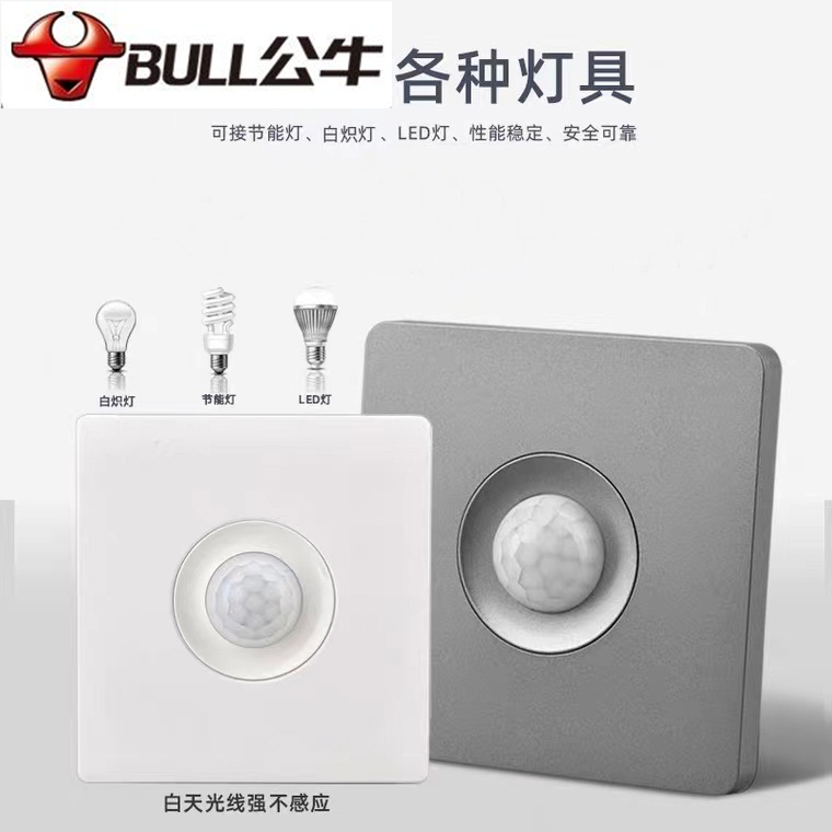 Bull Human Body Induction Switch Gangway Stairway Infrared Sensing Second-line Adjustable Stairs High Power Inductive Switch-Taobao