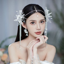 Bridal Super Fairy Female Hair Ornament Crystal Edge Tie Headwear Wedding Dress Studio and Makeup Styling White Varnish Accessories