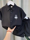 소년 여름 정장 2025 New Style Bao Parent-Child Jiabao 여름 세련된 옷 트렌디 한 어린 소년 어린이 시원한 단락 소년 여름 정장 2025 New Style Bao Parent-Child Jiabao 여름 세련된 옷 트렌디 한 어린 소년 어린이 시원한 단락