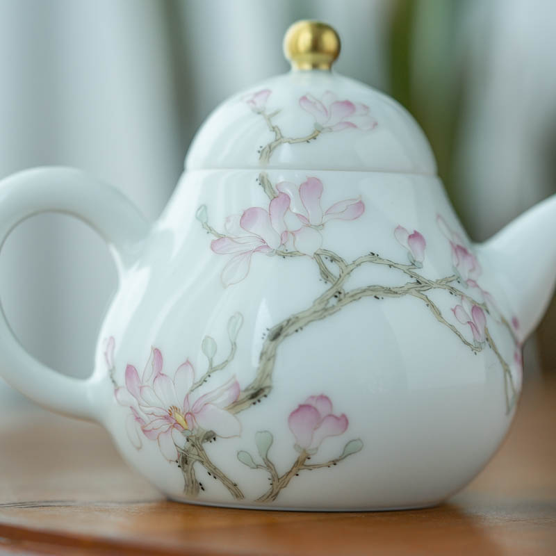 Get in hand - made demand flower small pear pot of 125 ml of jingdezhen ceramic tea pot