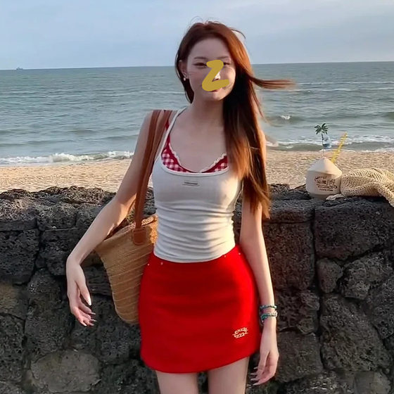 Red plaid swimsuit women's hottest bikini beautiful atmosphere pure and delicate 4-piece set hot girl small breasts
Red plaid swimsuit women's hottest bikini beautiful atmosphere pure and delicate 4-piece set hot girl small breasts