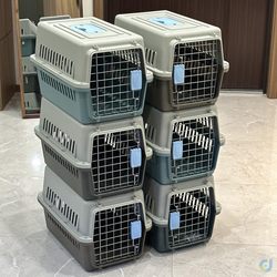 Cat empty cage, pet flight box, dog and cat small and medium-sized dog travel shipping box, large portable shipping box