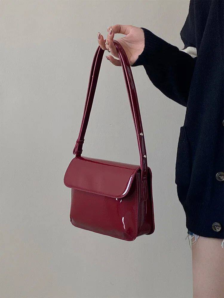 сумка fashion patent leather lady sling bag pu leather women phone OTHER