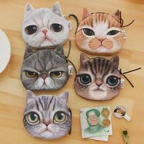 new girl brand new fashion cartoon cute cat face zipper case