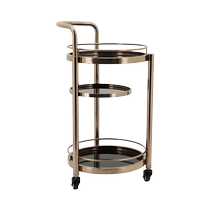 Left Boat Mobile Wine Water Car High-end Commercial Hotel Hotel Service Small Trolley Three Floors Round Tea Water Car Delivery Dining Car