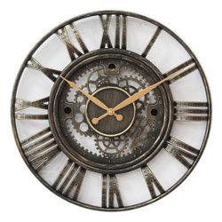 New product New product European-style round living room gear wall clock 51 cm A meter clock watch mirror sound round 20 inches free of clock