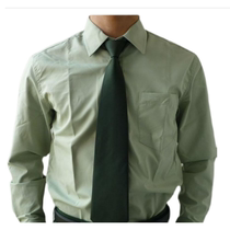 No-iron long-sleeved casual light green undershirt Mens and womens long-sleeved light green undershirt shirt quick-drying slim fit