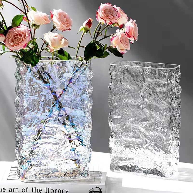 Finnish Glacier Vase Nordic Simple Transparent Glass Flower -