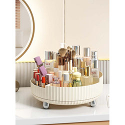 .Cosmetic storage box, rotatable desktop skin care product shelf, light luxury dressing table, facial mask box drawer