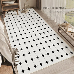 Carpet bedroom 2024 new modern simple thickened bedside room high-end cream style black and white checkered French blanket