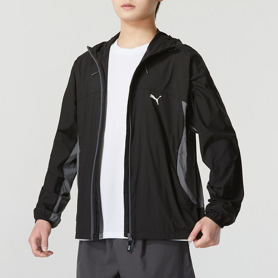 PUMA Puma Jacket Men's 2025 Summer New Black Outdoor Men's Casual Top Woven Hooded Jacket PUMA Puma Jacket Men's 2025 Summer New Black Outdoor Men's Casual Top Woven Hooded Jacket