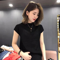 summer 2021 new sleeveless vest sweater pullover ice silk thin section half turtleneck top womens half sleeve base shirt