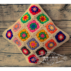 Nordic country style hand-crocheted flower pillow, quilt, car cushion, back bag, waist pillow, finished product, free shipping without core