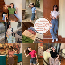 2021 spring and summer new kink solid color short-sleeved high-waisted t-shirt womens elastic thin short-section base shirt top inside