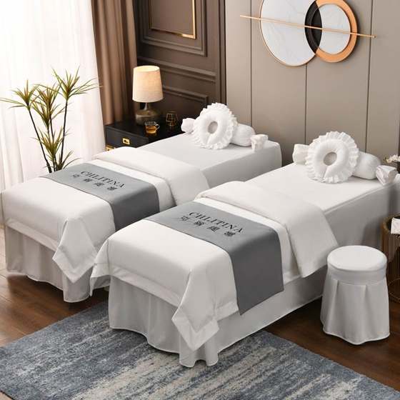 Quick hair bed cover four-piece set eyebrow bed light luxury courtyard massage white
Quick hair bed cover four-piece set eyebrow bed light luxury courtyard massage white