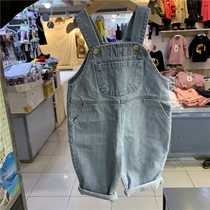 韩国童装2022早春新款儿童工装裤子洋气时尚男女童牛仔背带裤