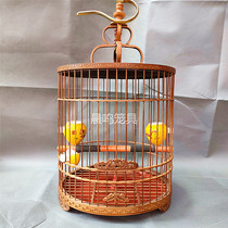 Carved thrush bird cage Purple Bamboo palindrome bird cage bamboo products round cage boutique Bird Cage Full Set