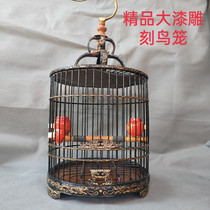 Engraving lacquer cage thrush bird cage boutique bamboo handmade full set of wax mouth cages new products special set