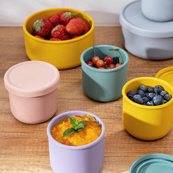 Silicone lunch box can be microwaved, office workers and students bring lunch boxes, fruit lunch boxes, sealed bowls, crisper boxes