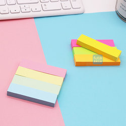 Classified sticky sticky notes, strip notice stickers, self-adhesive N-time stickers, colorful strip fluorescent sticky notes